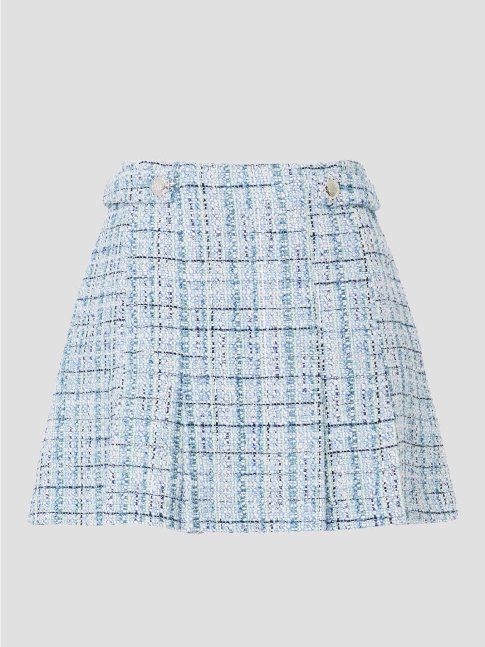 Maje Blue Tweed Mini Skirt